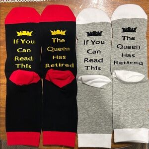 Humorous Women's Socks - Black, Red, Gray, and White